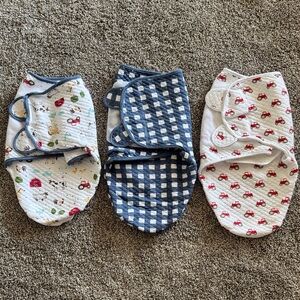 Newborn 0-3 months Farm Matching Swaddlers with velcro- Multicolor Set